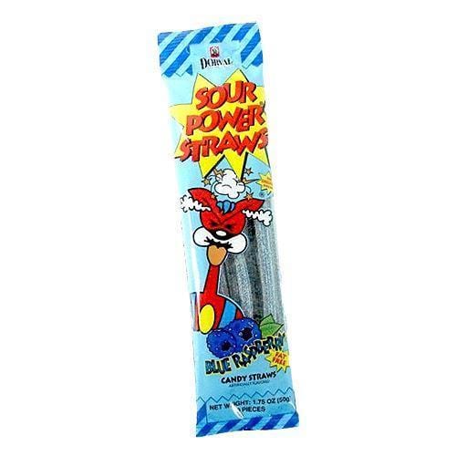 SOUR POWER STRAWS BLUE RASPBERRY